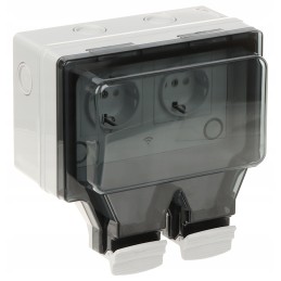 Išmanusis lauko lizdas 230v wi fi tuya smart double hermetic