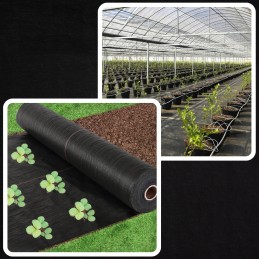 Agrotkanina agrotekstilė 1,6x50m nuo piktžolių juoda 90g UV 3% + 50x inkarai