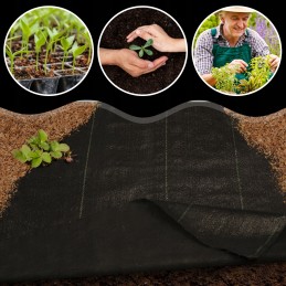 Agrotkanina agrotekstilė 1,6x50m nuo piktžolių juoda 90g UV 3% + 50x inkarai