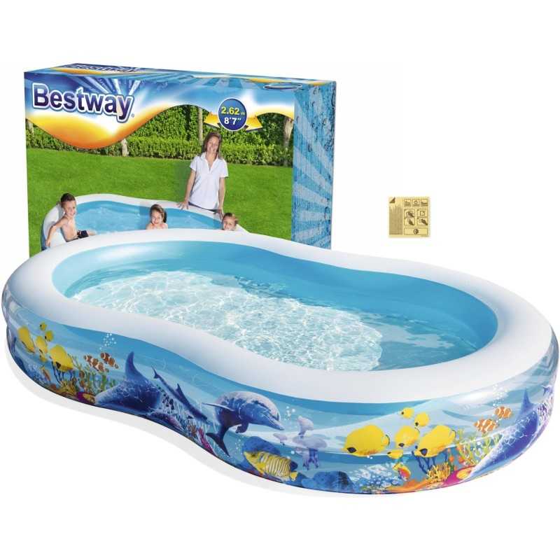 Bestway vaikiškas pripučiamas baseinas 262x157cm 54118
