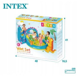 Pripučiamas baseinas, žaidimų aikštelė, čiuožykla su dinozaurais