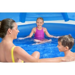 Didelis 242 cm pripučiamas baseinas su kūdikių vonele bestway 54337