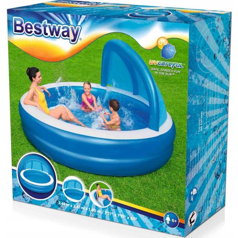 Bestway 242cm didelis pripučiamas baseinas kūdikių vonelė 54337