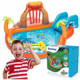 Vandens baseinas, žaidimų aikštelė, lavos ugnikalnis, baseinas vaikams, čiuožykla, priedai