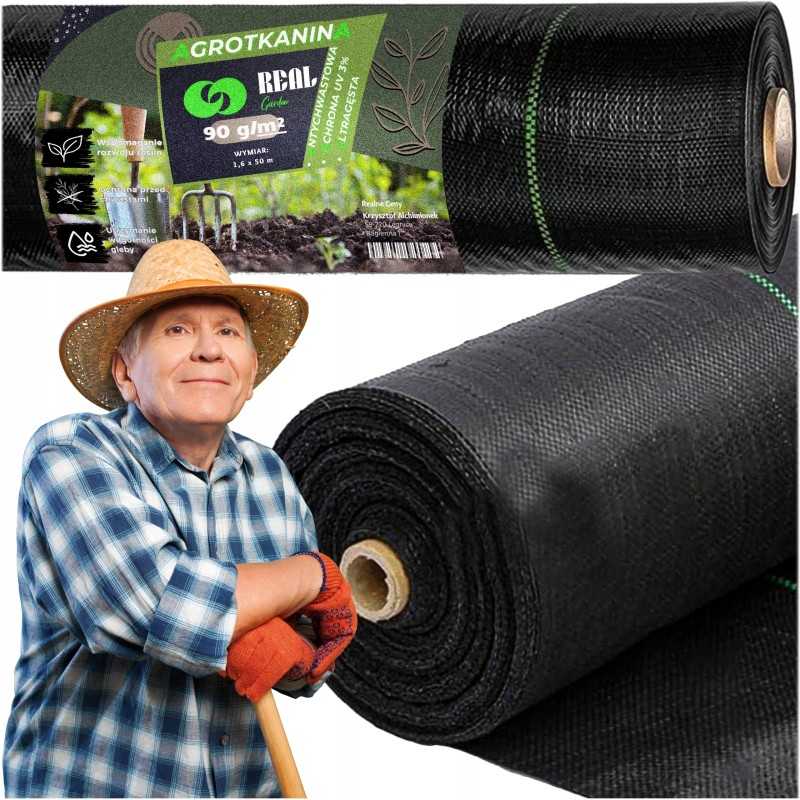 Agrotekstilė sodo kilimėlis agrotekstilė juoda žieminė 50 mx 1,6 m 90 g