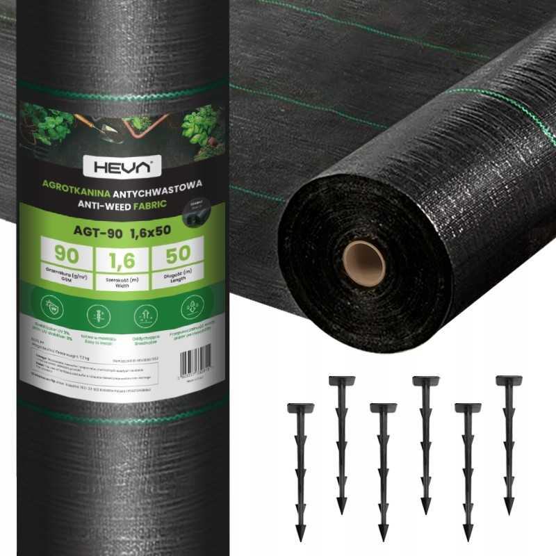 Agrotkanina heva kilimėlis nuo piktžolių ritinys 1,6x50m, svoris 90g/m2
