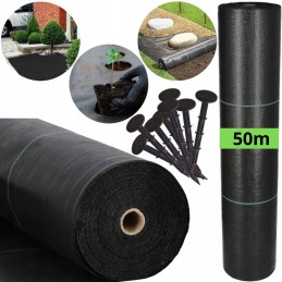 Rinkinys agroaudinis juodas 90g 0 8x50m augalinis audinys UV storas nuo piktžolių