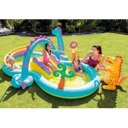 Dinolando baseinas, žaidimų aikštelė, čiuožykla, intex 57135