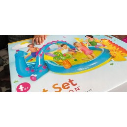 Dinolando baseinas, žaidimų aikštelė, čiuožykla, intex 57135