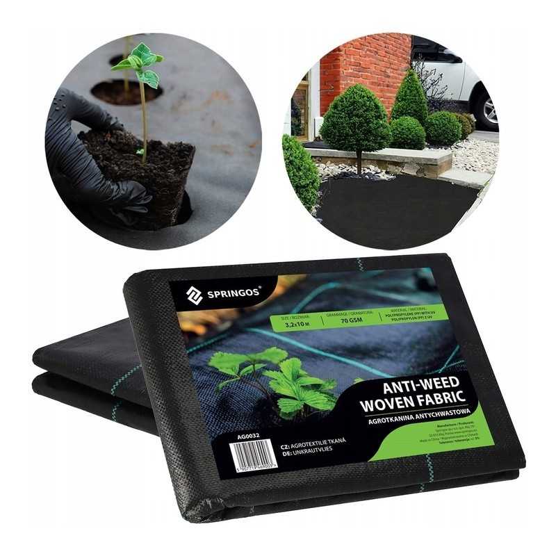 ⭐⭐ Agrotekstilė 70g 3,2x10m juoda UV agrotekstilė stora stipri nuo piktžolių ⭐⭐