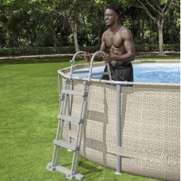 Saugios kopėčios baseinams, 107 cm bestway, stabilios, atsparios korozijai