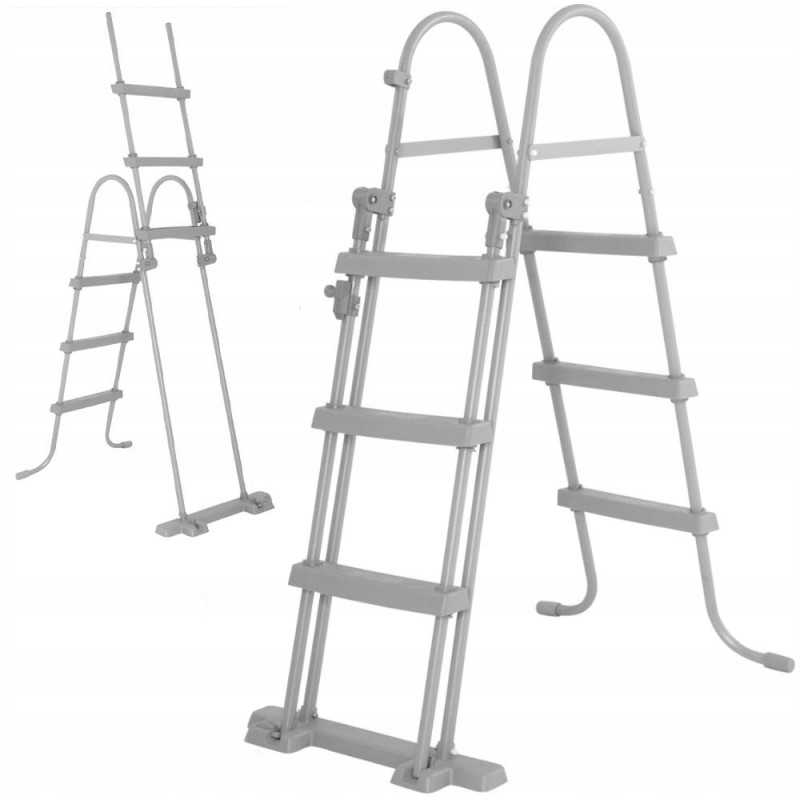 Funkcionalios, tvirtos dvipusės baseino kopėčios 107 cm bestway 58330