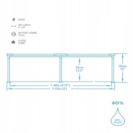 Sodo karkasinis baseinas vaikams 2 bestway apvalus 152x38cm