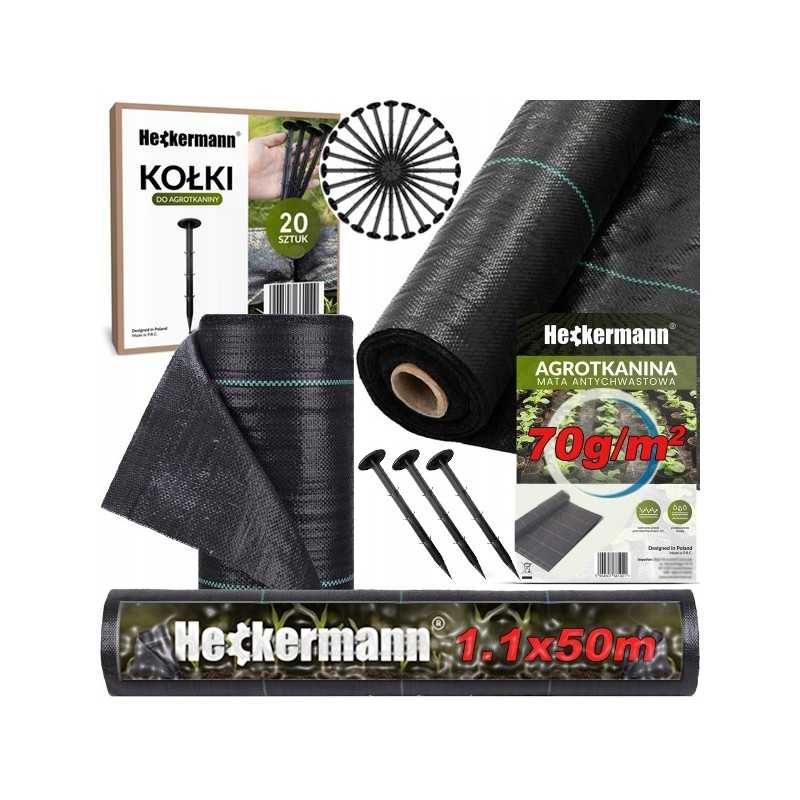 Agrotekstilė juoda stipri agrotekstilė 70g 1,1x50m braškių piktžolėms