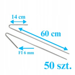 Inkariniai kaiščiai geotinklei geotinklelis 60cm. 30 vienetų