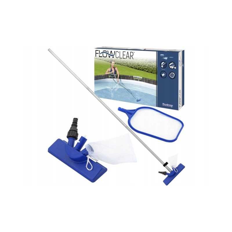 Baseino valymo rinkinys, su dulkių siurbliu ir tinklu