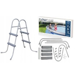 Saugios, stabilios dvipusės kopėčios bestway 58430 baseinui, 84 cm