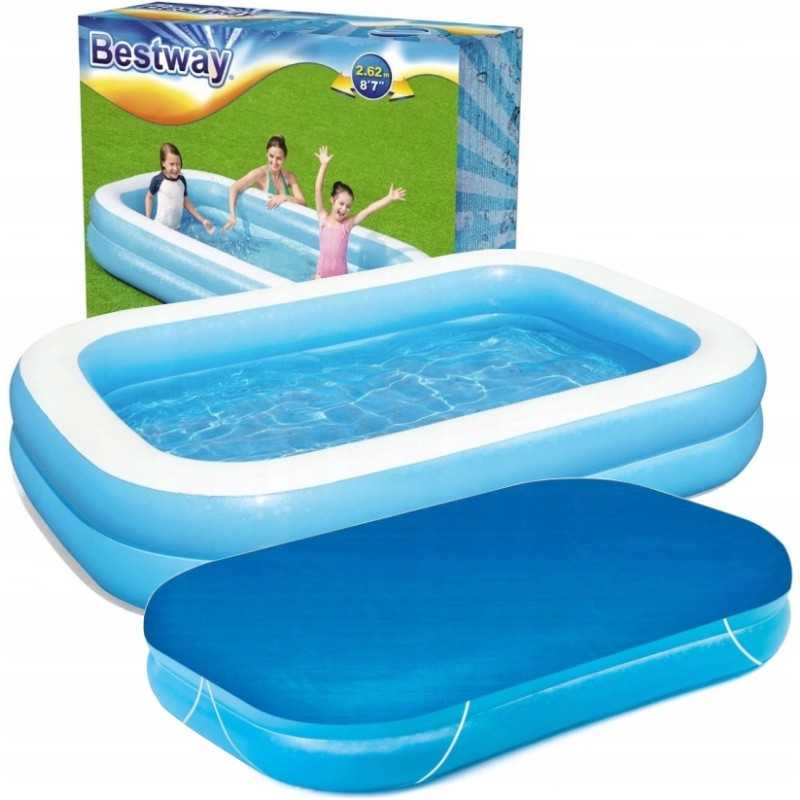Bestway 54006 pripučiamas baseinas 262x175x51 apsauginis gaubtas 58319