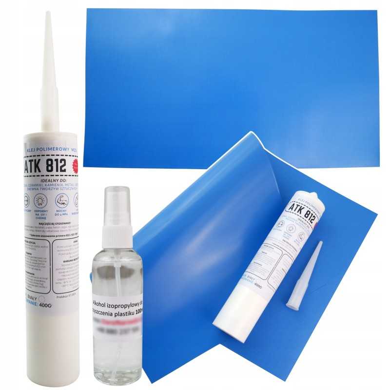 Klijai PVC baseinų remontui, sausi, šlapi, dideli, pontonams, 50cm x 27cm