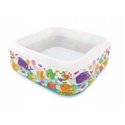 Intex 57471np pripučiamas baseinas vaikams akvariumas stačiakampis 159 x 159 cm