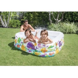 Intex 57471np pripučiamas baseinas vaikams akvariumas stačiakampis 159 x 159 cm