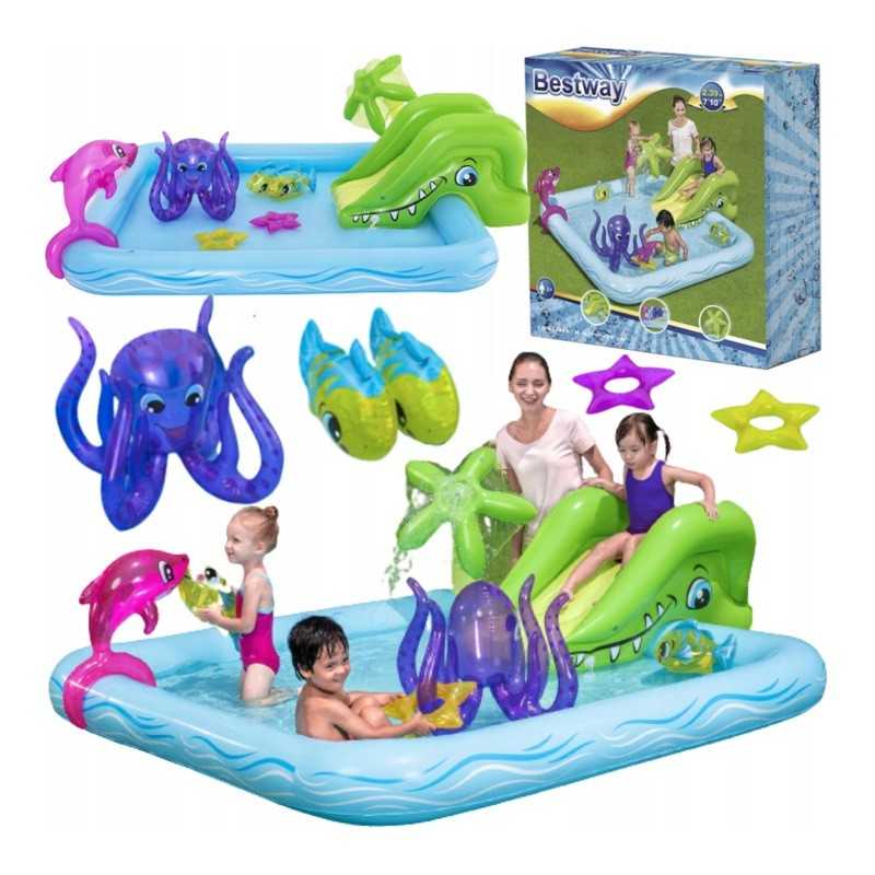 Vaikų baseinas, žaidimų aikštelė, čiuožykla, fontanas