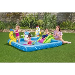 Pripučiama žaidimų aikštelė 239 x 206 x 86 cm čiuožyklos fontanas bestway