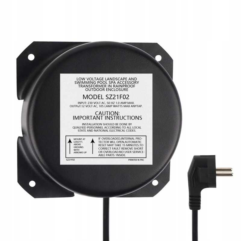Baseino apšvietimo transformatorius 105w vanduo