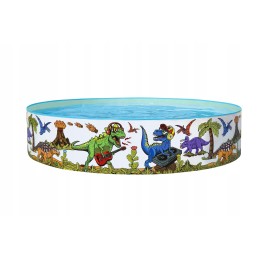 Šeimos išsiplėtimo sodo baseinas vaikams 244x46cm bestway dinozaurai