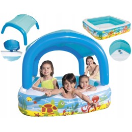 Sodo pripučiamas baseinas vaikams, vaikiškas koralinis rifas, žuvys, stogas