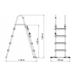 Saugios baseino kopėčios 122cm bestway 58331