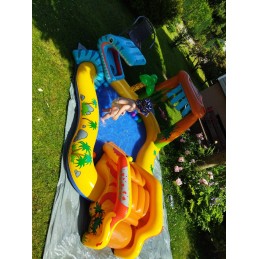 Vandens baseino kvadratinė dinozaurų čiuožykla intex 57444