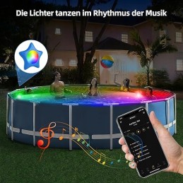 LED rgb sūkurinė baseino lempa, programėlės valdymas 10w rgb magic color