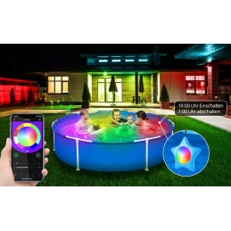 LED rgb sūkurinė baseino lempa, programėlės valdymas 10w rgb magic color