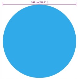 Brezentas apvaliam baseinui, 549 cm, visiškai mėlynas