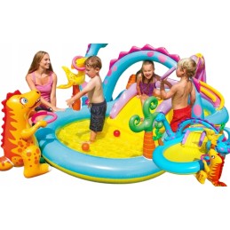 Sodo baseinas su čiuožykla, didelis dino, 333x229x112, pripučiama žaidimų aikštelė