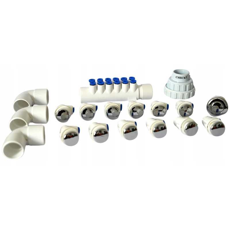 12 plastikinių sūkurinių purkštukų rinkinys