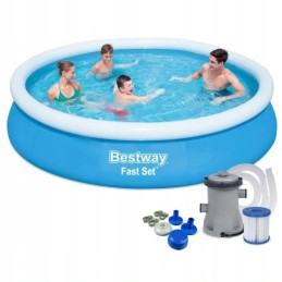 Bestway išsiplėtimo baseinas su flanšu 366x76cm pompa