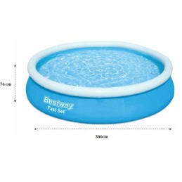 Bestway išsiplėtimo baseinas su flanšu 366x76cm pompa