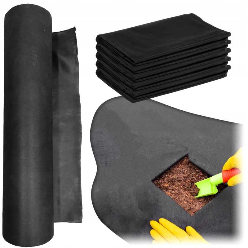Juoda agrotekstilė braškėms tujoms ir piktžolėms 1,6x 50m 50g