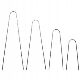 Metaliniai smeigtukai įvairių tipų agrotekstilei, agrotekstilei ir geotekstilei tvirtinti prie žemės, taip pat smeigtukai kurmių