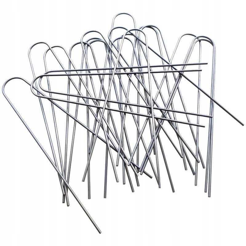 Metaliniai smeigtukai įvairių tipų agrotekstilei, agrotekstilei ir geotekstilei tvirtinti prie žemės, taip pat smeigtukai kurmių