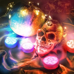 4x LED baseino lempa RGB apšvietimas RGB LED lempos 16 spalvų su nuotolinio valdymo pulteliu