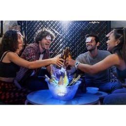 4x LED baseino lempa RGB apšvietimas RGB LED lempos 16 spalvų su nuotolinio valdymo pulteliu