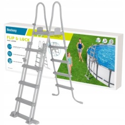 Dvipusės baseino kopėčios 132 cm 4 pakopų baseino bestway 58332