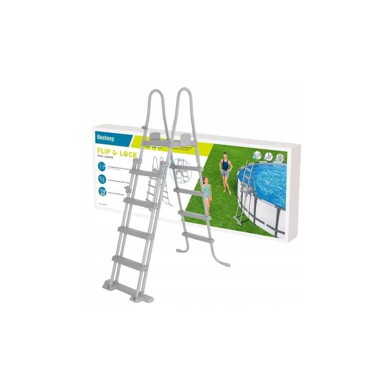 Dvipusės baseino kopėčios 132 cm 4 pakopų baseino bestway 58332