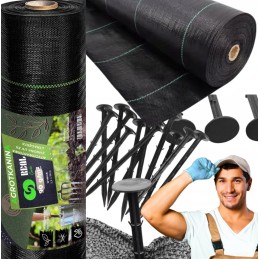 ✅ Patvarus agrotekstilės mulčiavimas agrotekstilė 90g 1,1x50m + inkarai