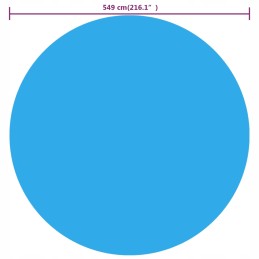Brezentas apvaliam baseinui, 549 cm, visiškai mėlynas