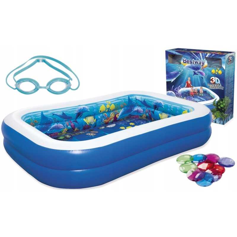 Dideli pripučiami baseino 3D akiniai bestway 54177