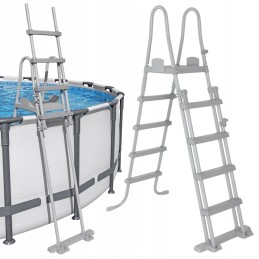 Bestway saugios, neslidžios metalinės baseino kopėčios 132cm 58332